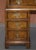 Metal Late Victorian Burl Walnut Pedestal Desk with Brown Leather Surface For Sale - Image 7 of 15