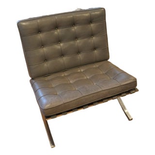 1990s Knoll Stainless Steel Barcelona Leather Chair Designed by Ludwig Mies Van Der Rohe For Sale