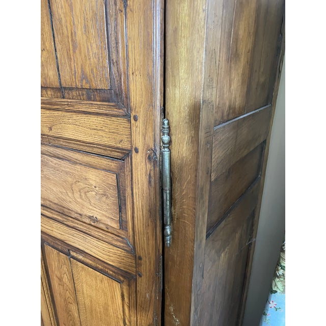 Wood French Provincial Oak Armoire — Normandy Style | Gaines McHale For Sale - Image 7 of 11