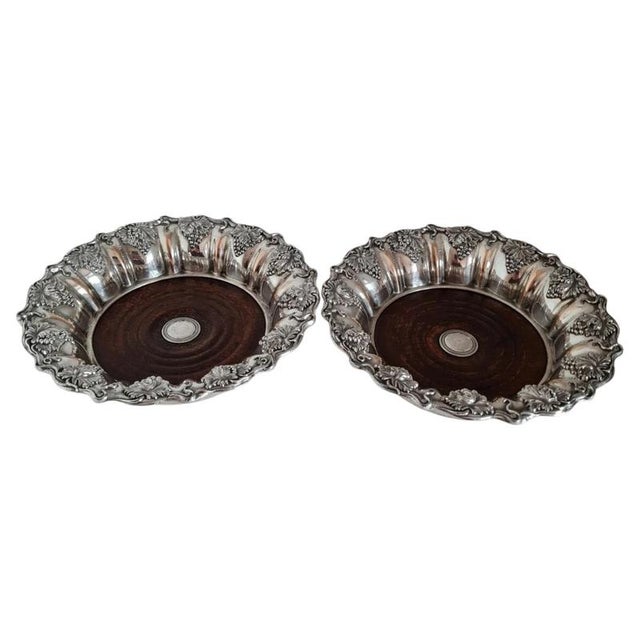 Antique George IV Sheffield Plate Wine Bottle Coasters, 1830, Set of 2 For Sale - Image 12 of 12