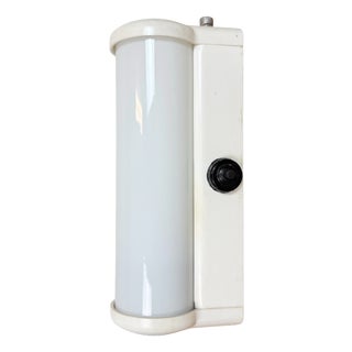 Industrial White Bakelite and Milk Glass Wall Light from Elektrosvit, 1950s For Sale