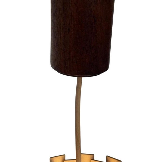 Scandinavian Teak Cylinder Pendant Light, 1960s For Sale - Image 10 of 11