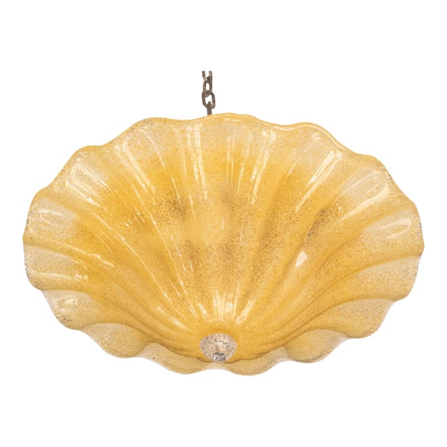 Murano Glass Gold Ceiling Light Flower, 1970 For Sale