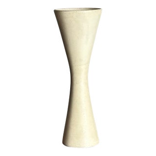 1950s Swedish Architectural Vase by Syco in Matte Ivory For Sale