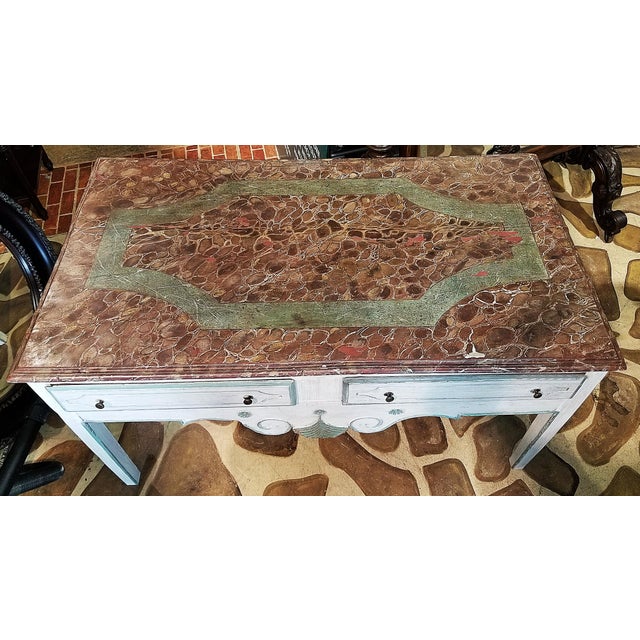 Mid 19th Century French Country Painted Pine Desk Bureau Table For Sale - Image 4 of 11