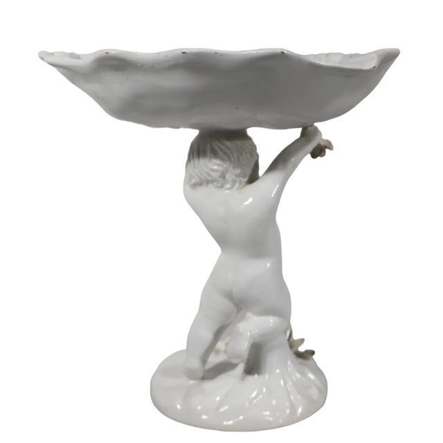 White Pr. Ceramic Cupid Form Compotes Made in Italy For Sale - Image 8 of 12