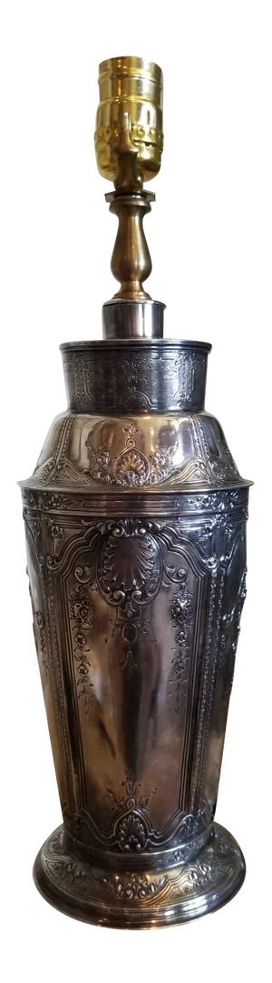 Antique Cocktail Shaker Silver Plated Lamp