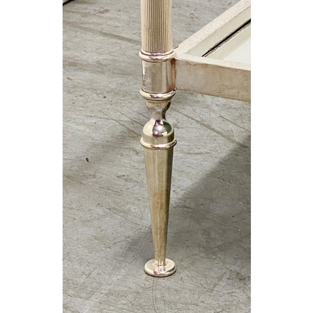 French Low Side or End Tables of Silvered Metal and Glass 'Individually Priced' For Sale - Image 11 of 13