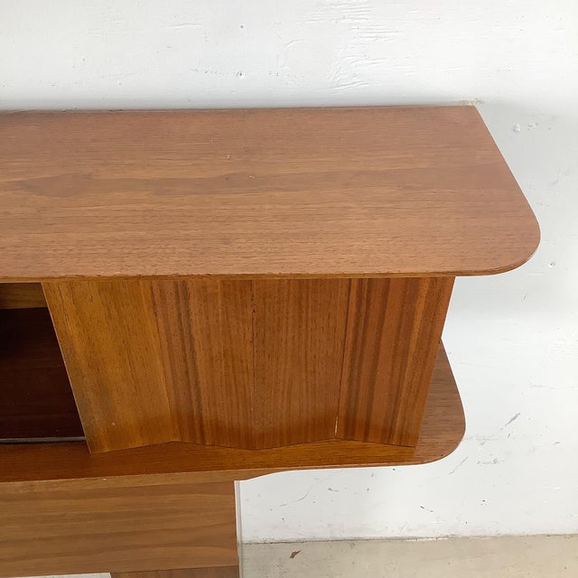 Wood Mid-Century Modern Walnut Storage Headboard For Sale - Image 7 of 12