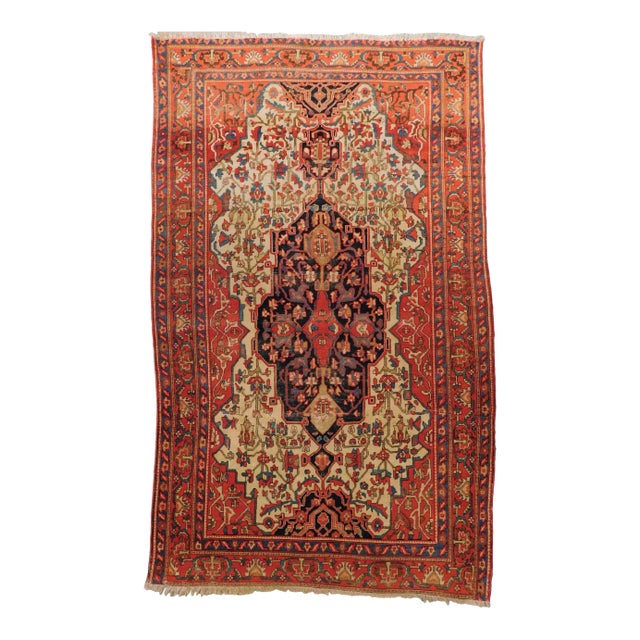 1920s Antique Persian Rug 4'x 6'8" For Sale