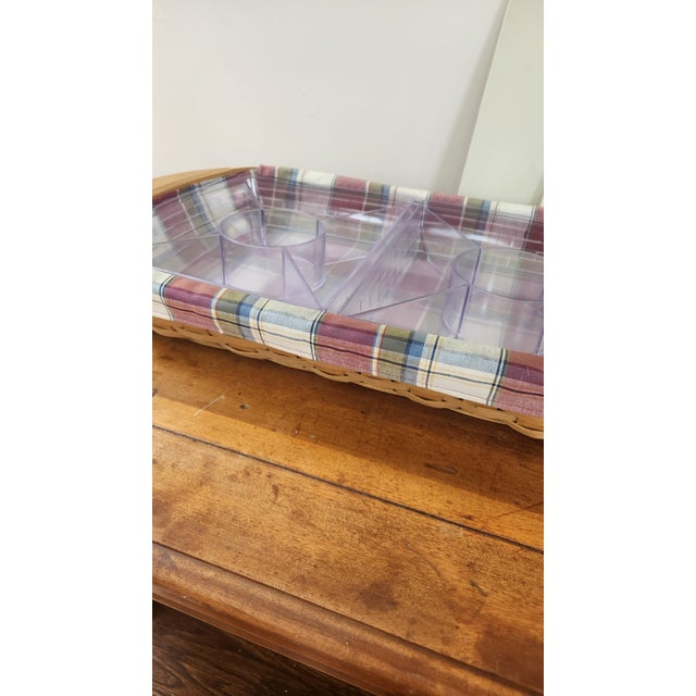 Longaberger Hostess Serve It Up Basket Combo With Plastic Inserts and Dividers and Lids For Sale - Image 9 of 12