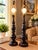 Wood Pair of Vintage-Style Dark Wood-Look Table Lamps For Sale - Image 7 of 9