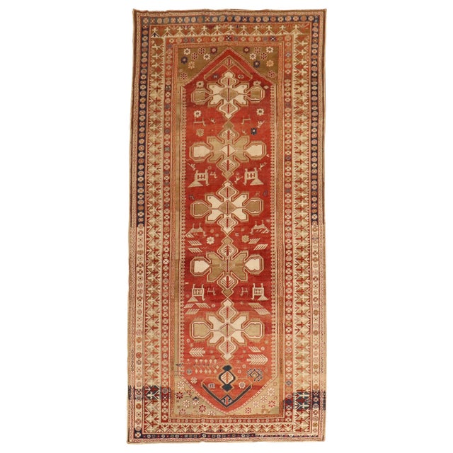 Brick Red Red Antique Caucasian Shirvan Rug For Sale - Image 8 of 18
