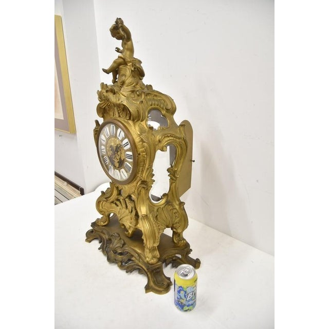 Very Large French Bronze Mantel Clock For Sale - Image 11 of 15