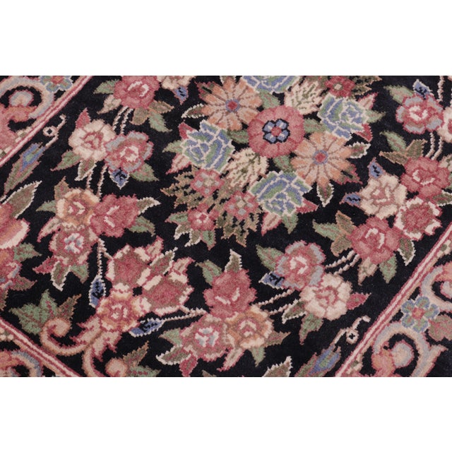 Shabby Chic Shabby Chic Pak-Persian Black/Black Wool Rug - 1'7'' X 2'2'' For Sale - Image 3 of 9