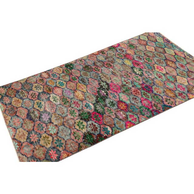 Rug & Kilim Vintage Zeki Müren Rug in Colorful Floral & Geometric Patterns From Rug & Kilim For Sale - Image 4 of 8