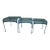 Nesting Patio Garden Metal Wire Side Tables Blue 1980s Salterini Style Set of 3 For Sale