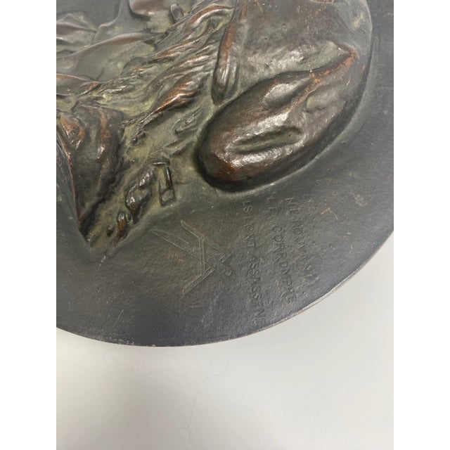 Mid 19th Century 1868 French Antique Bronze Plaque of Jean Paul Marat by Jean Baptiste Buisson For Sale - Image 5 of 12