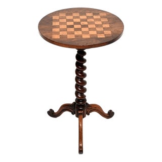 Antique William IV Inlaid Walnut Chess Table, 1830 For Sale