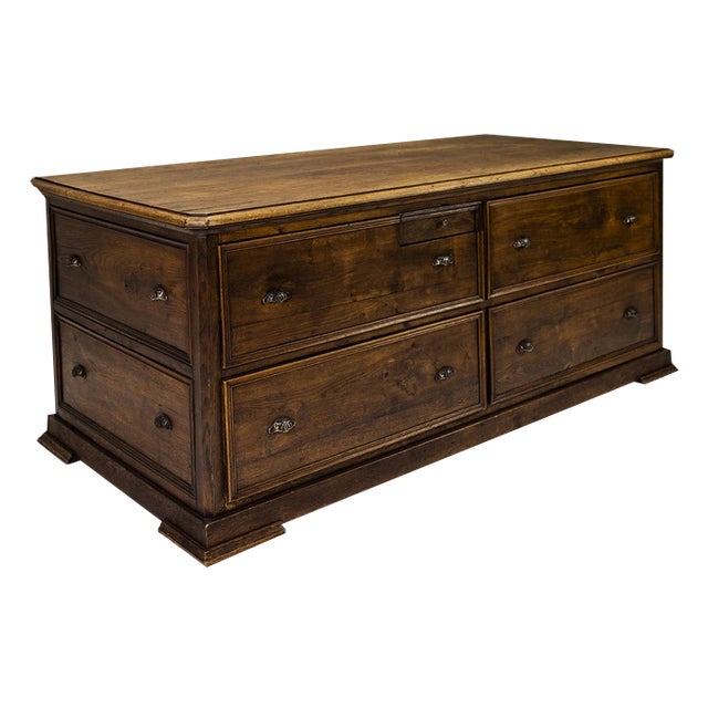 Large Art Deco Warehouse Counter in Oak, 1930s For Sale