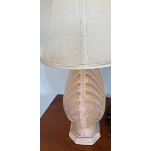 1981s VINTAGE 26" ceramic large CLAM SHELL NIGHT LIGHT TABLE LAMP in great condition. Operational in Pastel colors and a...