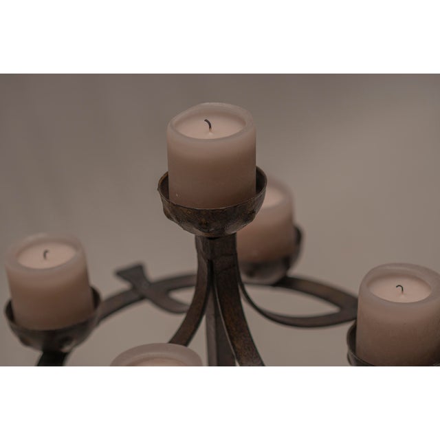 Mid-Century French Patinated Metal Floor Torch, 1960s For Sale - Image 9 of 13