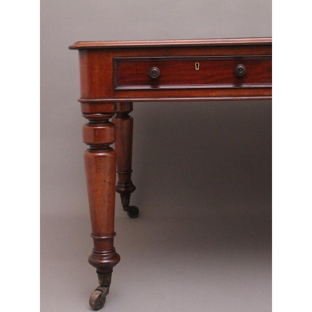Antique Mahogany Partners Writing Table, 1840s For Sale - Image 3 of 11