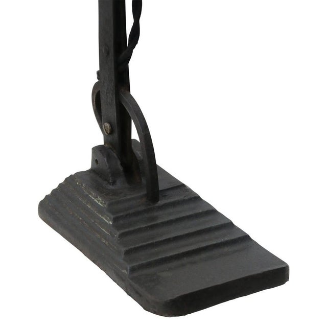 1930s Vintage Industrial Green Enamel Banker Light For Sale - Image 5 of 7