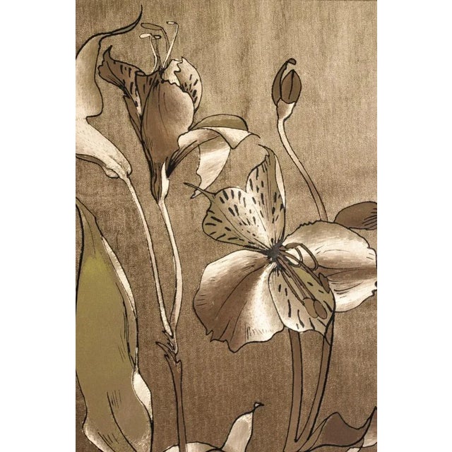 Picture with Iris in gold and wooden frame, 70s