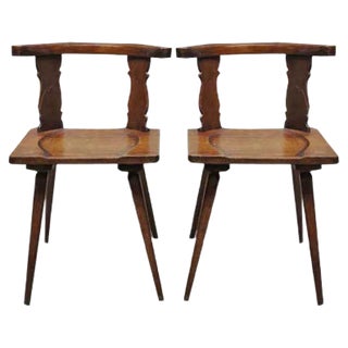 Set of Antique Wooden Chairs For Sale