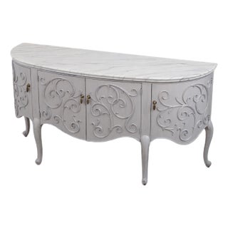 Henredon Custom Painted Finish Sideboard Cabinet For Sale