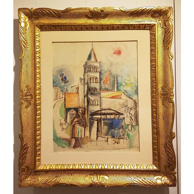 Franco Gentilini, Cathedral of S. Crisogono, 1950s, Mixed Media For Sale