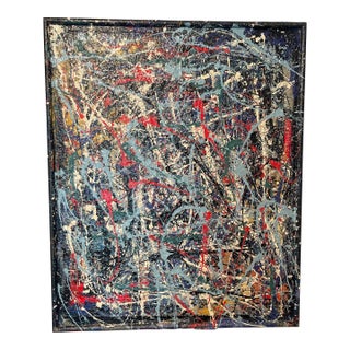 Titled "Jackson Pollock" Artwork by John Frates, After Jackson Pollock, Mid Century Modern, Drip and Pour, Abstract # 1714, Hang Multi-Directional For Sale