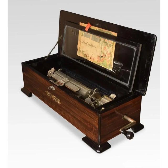 Swiss Rosewood and Brass Musical Box For Sale - Image 6 of 8