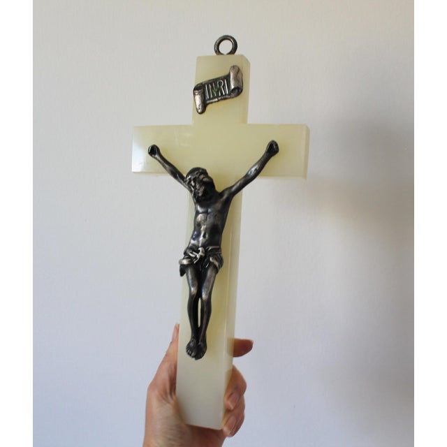 Stone Vintage Marble Crucifix For Sale - Image 7 of 14