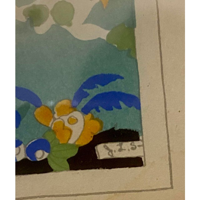 Popular Art Deco watercolor imagery by Laura Scott. (1888-1968) Original frame and mat with original price on the back....