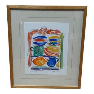Denise M "In the Cupboard I I" Original Watercolor, Signed + Framed For Sale