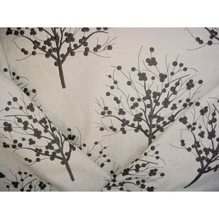 Clarke & Clarke F0733 Bowood Beige Embroidered Tree Upholstery Fabric - 1-1/8 Yards For Sale