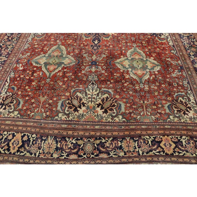 Antique Persian Sarouk Farahan Rug - 08'05 X 12'06 For Sale - Image 4 of 9