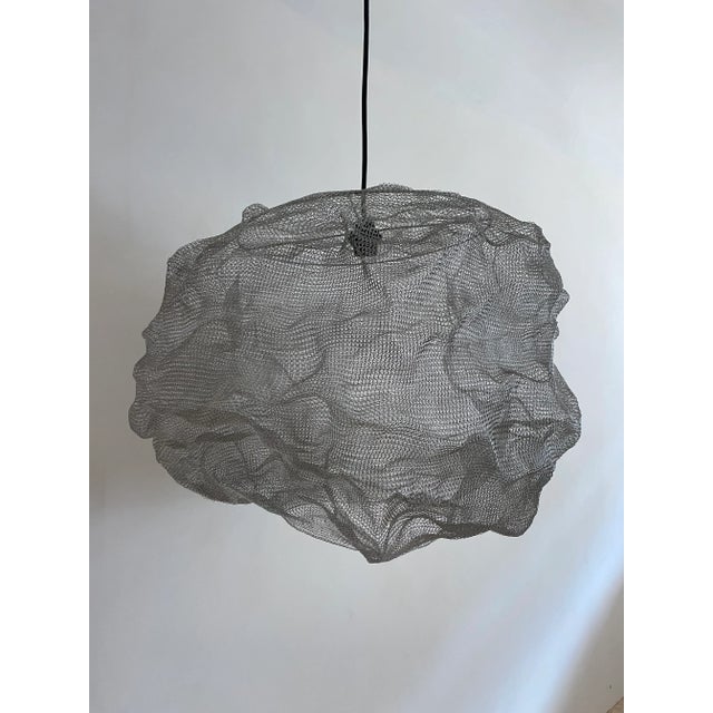 21st Century Handcrafted Knitted Lamp Cloud in Silver Color, D60cm For Sale - Image 12 of 12