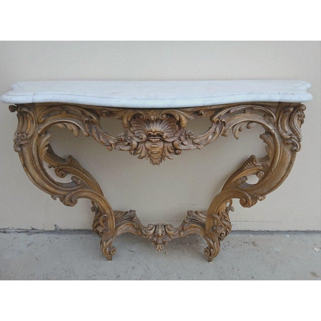 Pickled Louis XV Console Table For Sale - Image 3 of 9