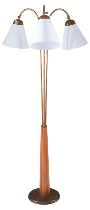 Swedish Modern Floor Lamp in Brass, 1940s