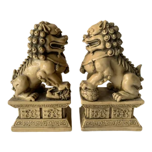 Vintage Pair of Mid 20th Century Chinese Foo Dogs
