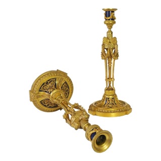 Antique Ormolu Candlesticks After the Model of Etienne Martincourt by Maison Millet- a Pair For Sale