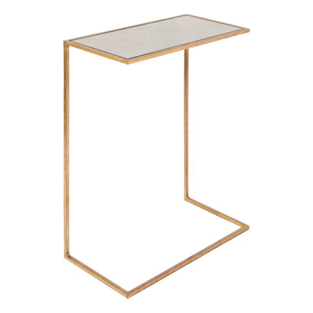 Matthew Izzo Home Rico Gold Leaf Drinks Table With Antique Mirror Top For Sale