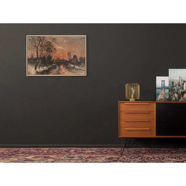 Dorfstrasse in the Sunset, Oil on Canvas, Framed For Sale - Image 3 of 11