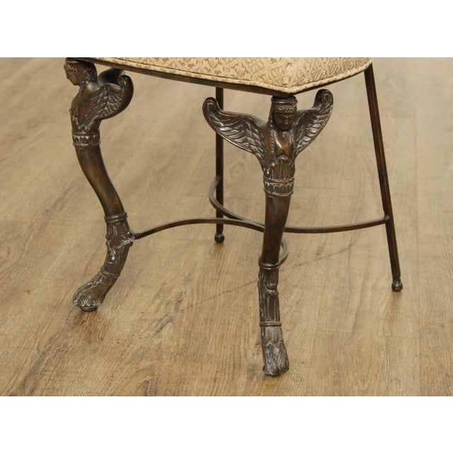 Metal French Neoclassical Style Figural Carved Accent Chair For Sale - Image 7 of 13