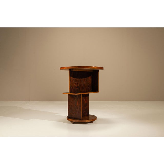 Amsterdam School Side Table in Palisander and Burl Veneer, the Netherlands, 1920s For Sale - Image 4 of 13