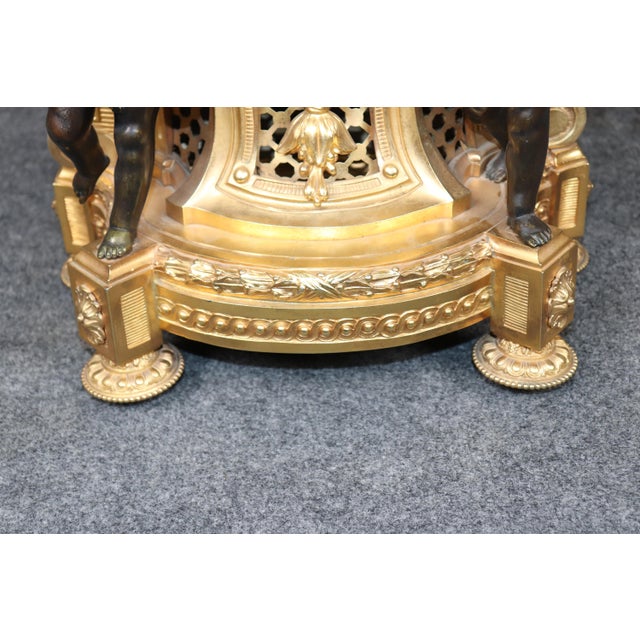 19th C. French Louis XV Style Ormolu & Bronze Clock Set by Balthazard Paris For Sale - Image 10 of 17