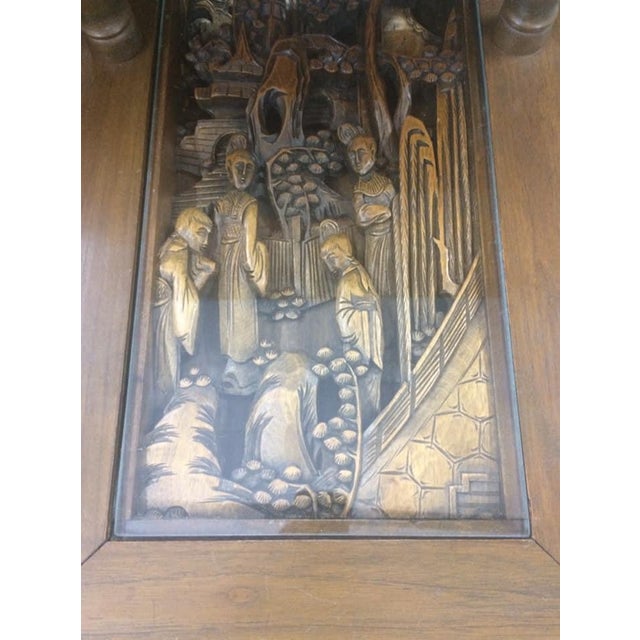 Japanese A Pair of Mid-Century Asian 3-Dimensional Wood Carved Step Tables For Sale - Image 3 of 13